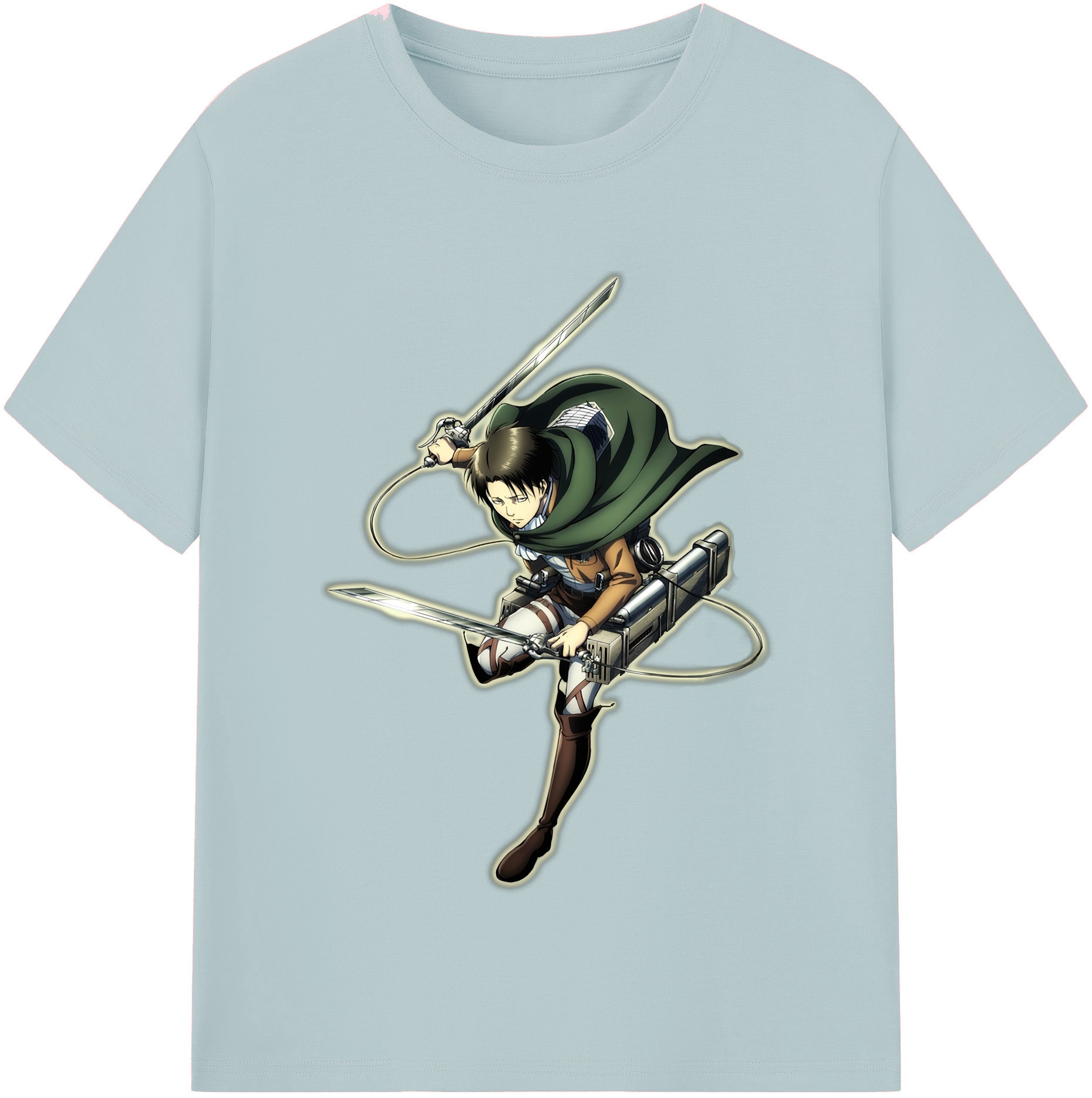 （画像用） 進撃の巨人 リヴァイ·アッカーマン Attack on Titan Levi Ackerman 綿100％半袖Tシャツ（フロントプリント）